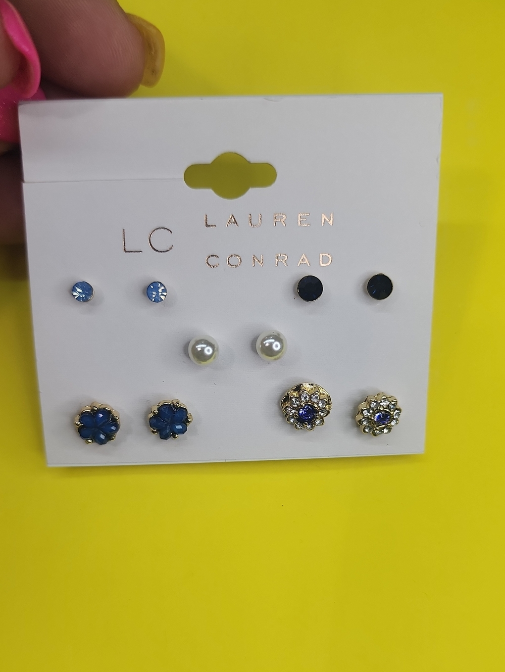 LC Lauren Conrad Navy and Blue Multi-Stud Earring Set